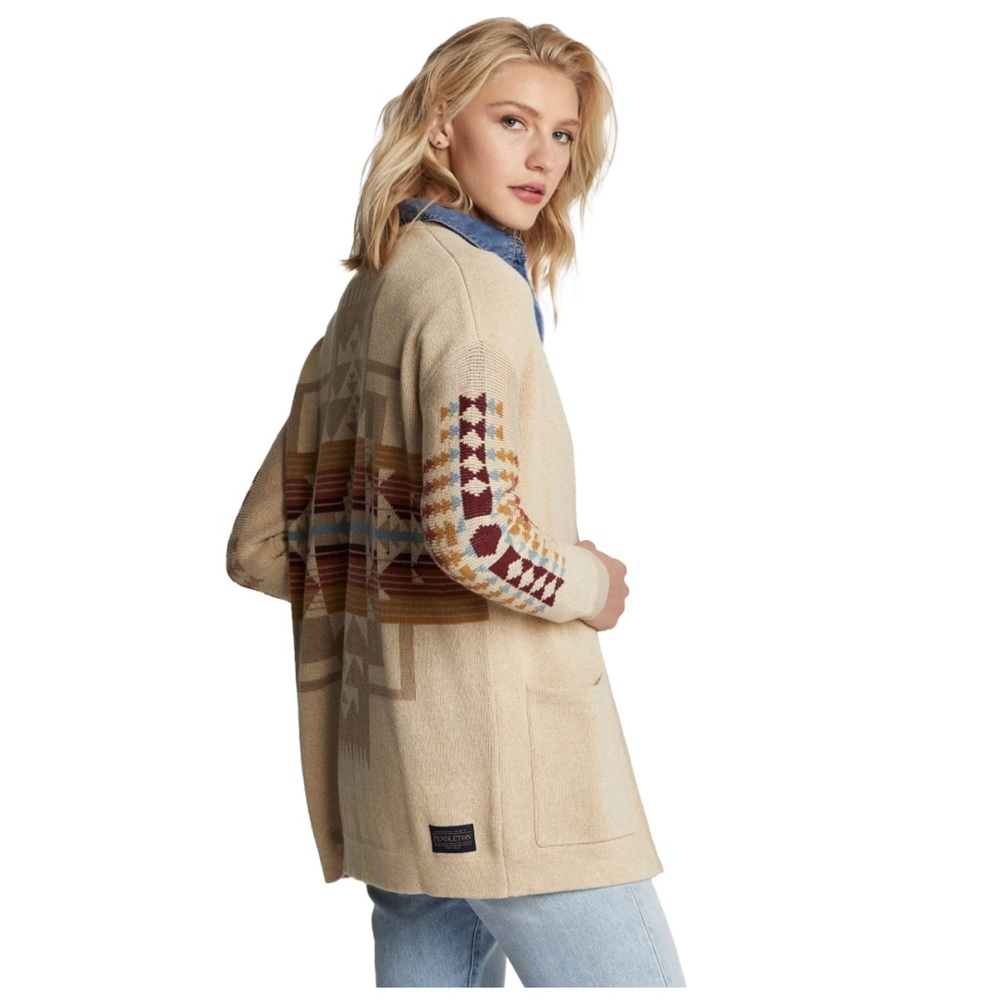 Pendleton Ladies Graphic Open Front Cardigan Larg… - image 4